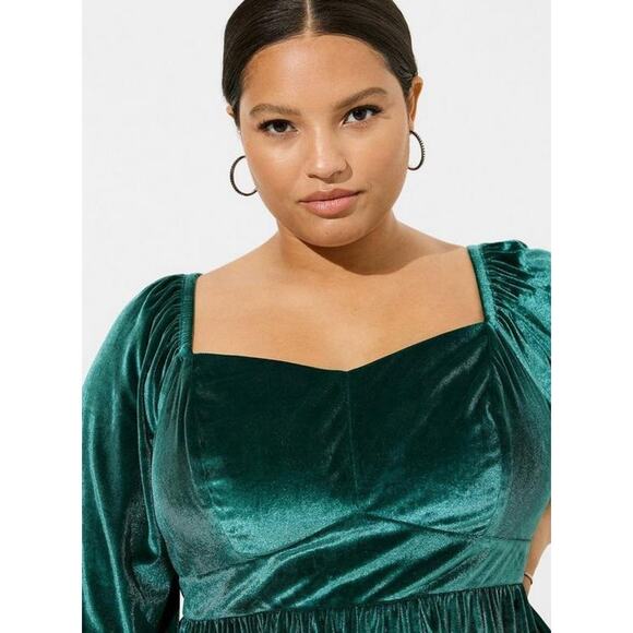 Torrid Plus Size L Velvet Corset Peplum Top Whimsygoth Fairy Witch Holiday Top - Picture 5 of 14